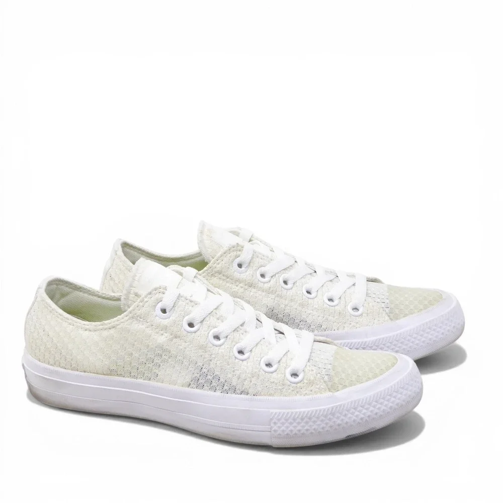 Converse Women Festival Knit Shoes Sneakers White Chuck Taylor II Mesh Low Top 7 - Picture 2 of 10